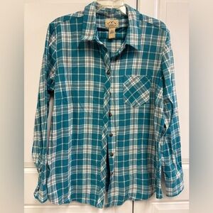 Blue Mountain Womens Size XL Flannel Shirt Long Sleeve Button Cotton